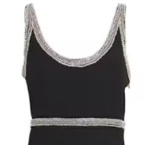 Veronica Beard Flores black sleeveless, embellished maxi dress size 12 NWT